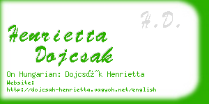 henrietta dojcsak business card